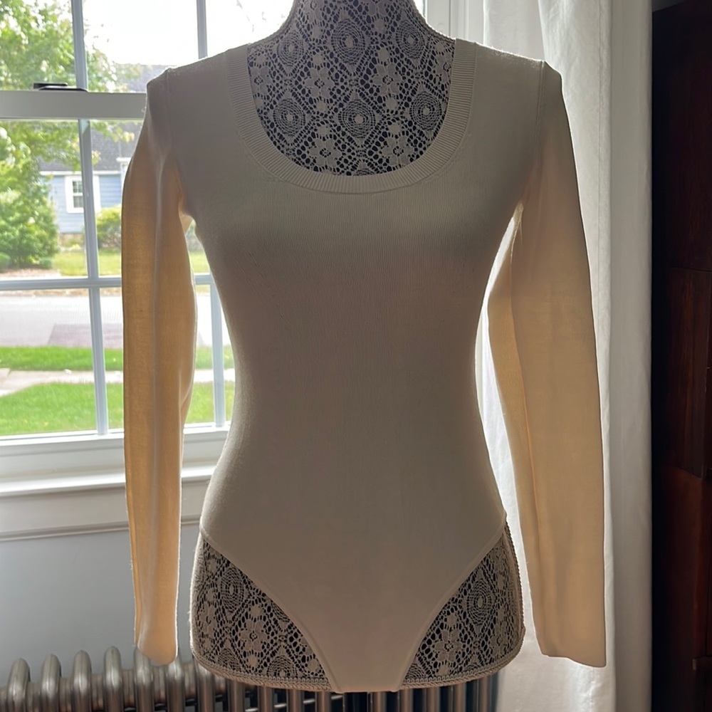 COS Ivory Knit Bodysuit Size XS